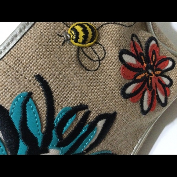 Coach Tan Mini Bag with Blue and Red Floral Design - Picture 6 of 8